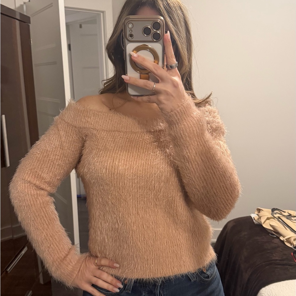 MINKPINK Blush Off-Shoulder Sweater